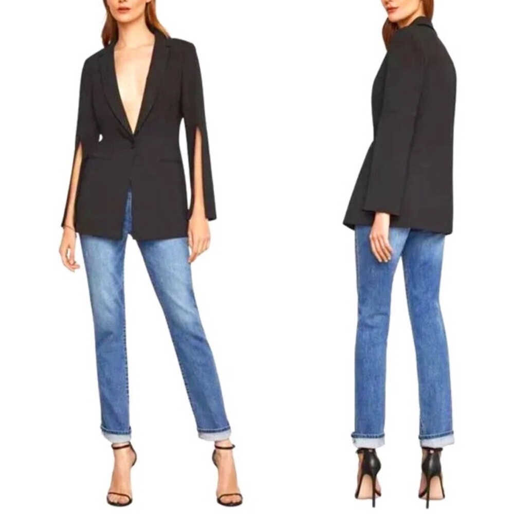 BCBGMaxAzria Black Cape Slit Sleeve Blazer